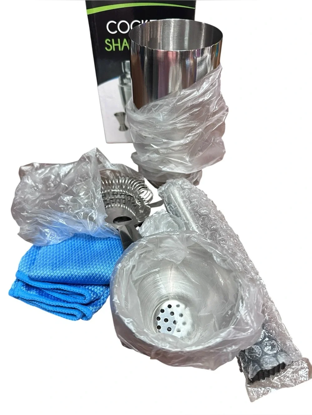 Convenient Products Stainless Steel Cocktail Shaker Set Bar Kit 24 oz‎ New